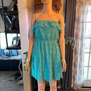 Elegant Teal Strapless Dress